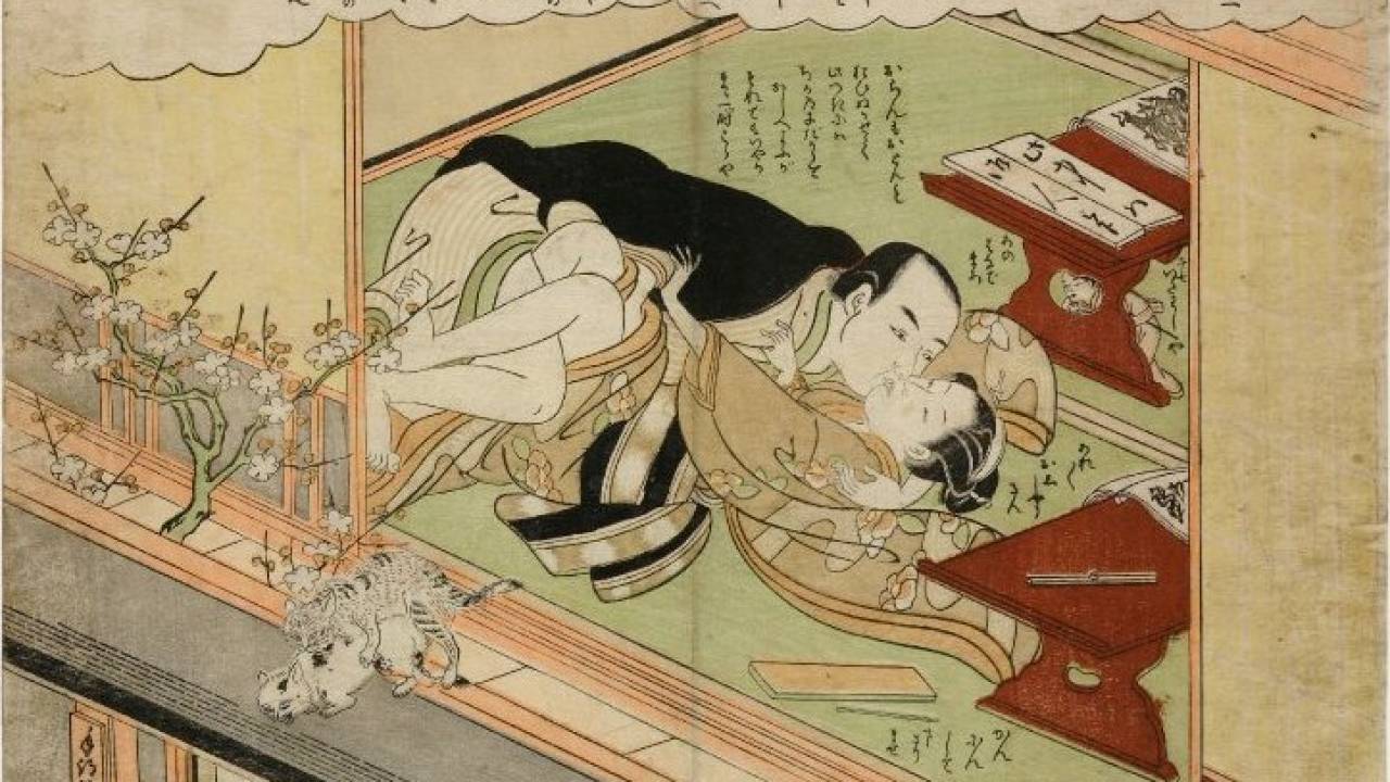 巨匠、葛飾北斎が江戸の時代の性交する好き者カップルを描く無修正浮世絵春画12枚 - 記事と画像