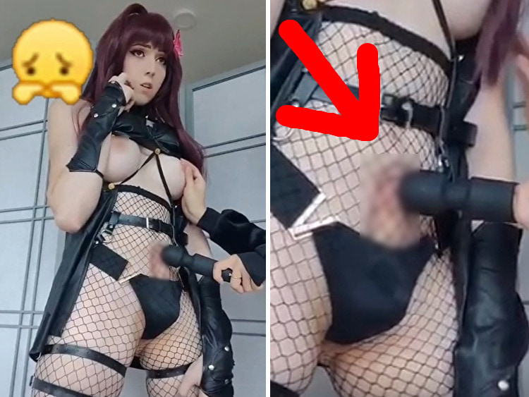 ゲイ動画】巨乳巨根ニューハーフを亀甲縛り！ 興奮して先走り汁溢れるオチンポを電マで挟む！ |