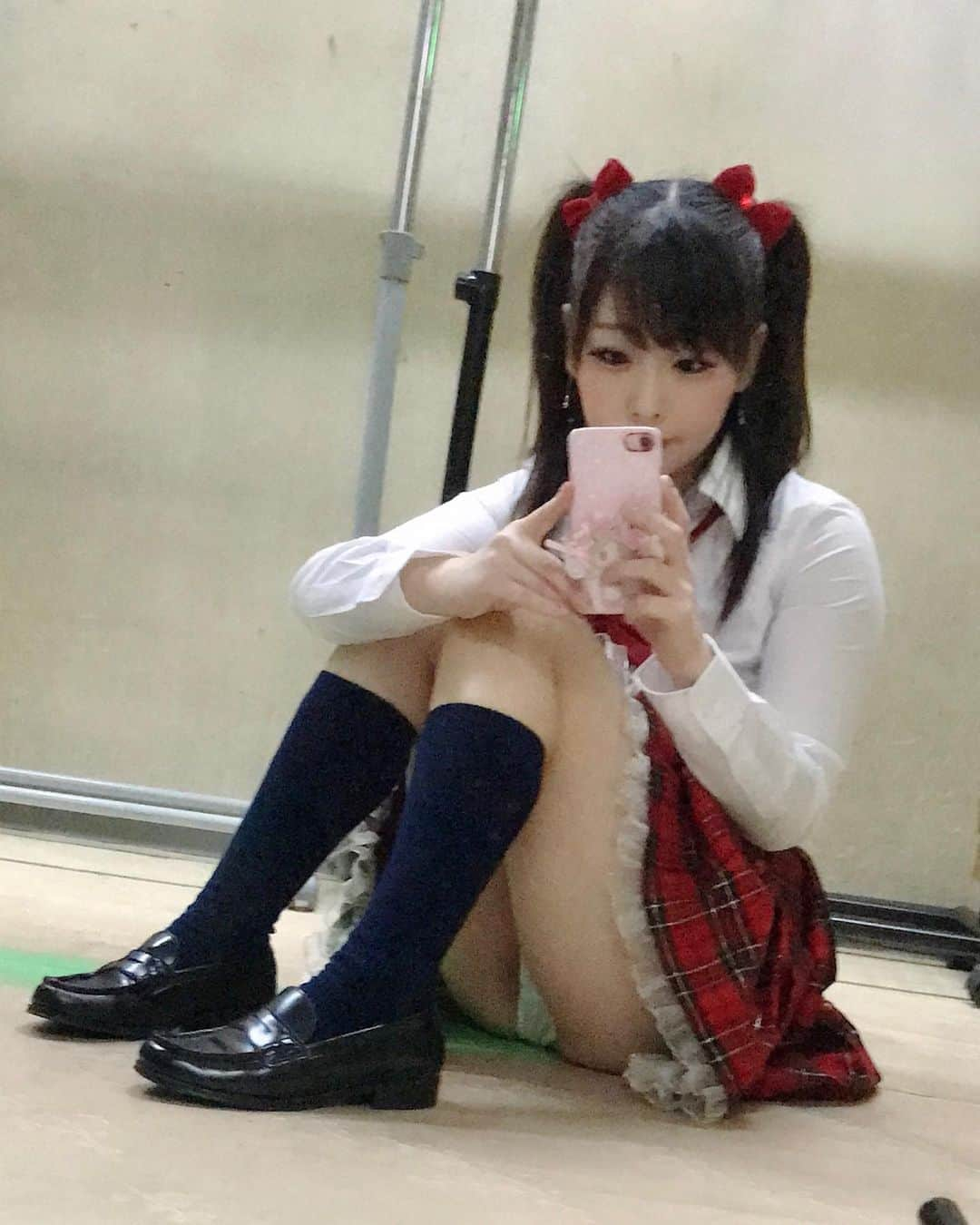 ミニスカ制服2人でパンチラアスレチック（1）美脚ローアングル****、パンツ汚しながら櫓登り編: 動画サークル『ピンクソックス』: 女子校生,: 