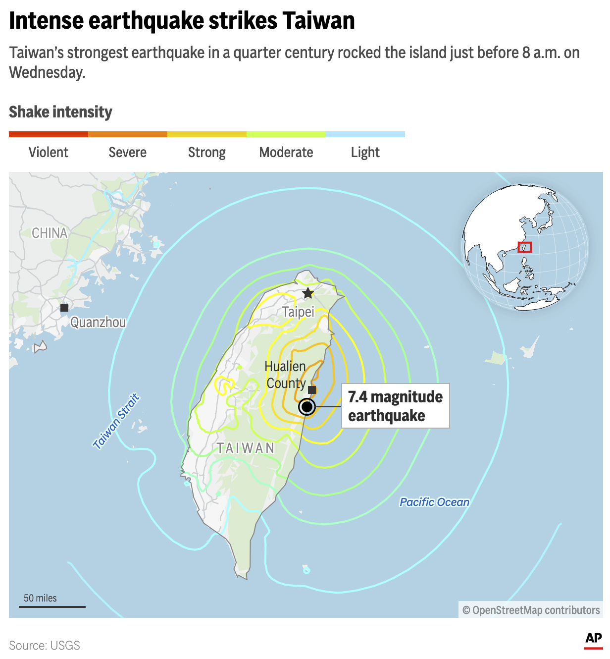 Shake map of