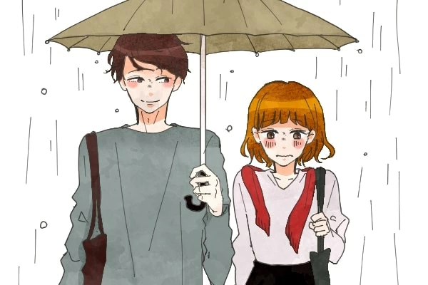 雨の日に相合傘をする夫婦→夫の傘のさし方に「大爆笑」「スワイプする度笑う」 | TRILL【トリル】