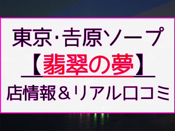 東京.吉原のNS/NNソープ『翡翠の夢』店舗詳細と裏情報を解説！【2024年12月】 | 珍宝の出会い系攻略と体験談ブログ