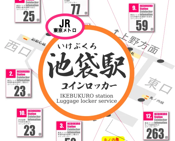 階段】東京メトロ 丸ノ内線へ2分で行くには(池袋駅：山手線外回り) | 山手線パタパタ乗り換え案内