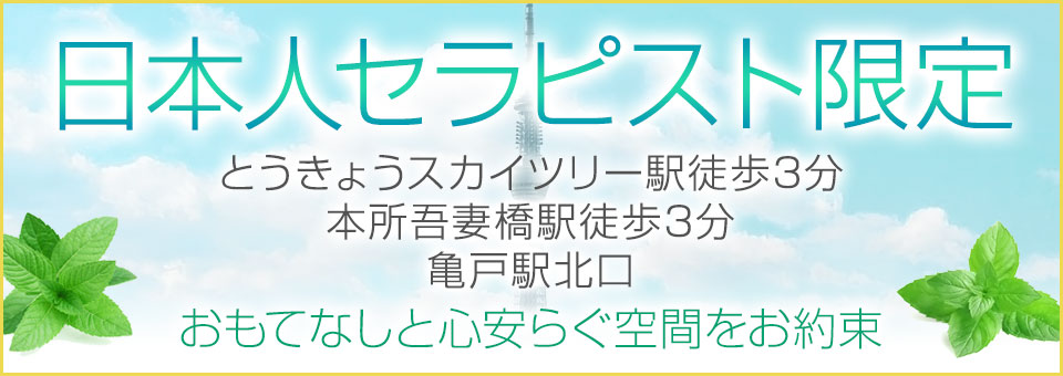 押上スカイツリー・亀戸メンズエステ 【ミント スパ】 │