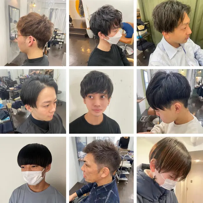 短めかきあげヘアにフェザーパーマ ビジネスマンの方におすすめのスッキリヘア こだわりのカットパーマで大人のおしゃれヘアを作ります💈 名古屋でおしゃれ大人男子になりたい方は是非おまかせください！ 